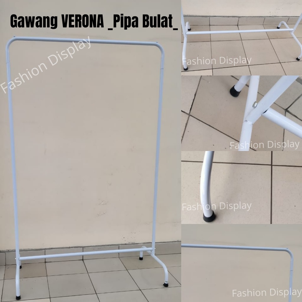 Gawang Baju VERONA Pipa Bulat  Gawangan Baju Display Pakaian Rak Stand Hanger Baju - BH