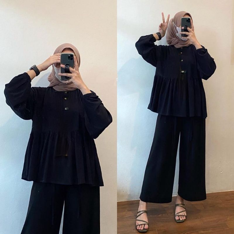 RAISA BLOUSE/RANIA BLOUSE JUMBO LD120/BLOUSE KEKINIAN/ATASAN KEKINIAN/ATASAN WANITA/BLOUSE WANITA/MOSCREPE LUXURY&amp;CRINGKLE BUSUI&amp;BUMIL/COD!!!