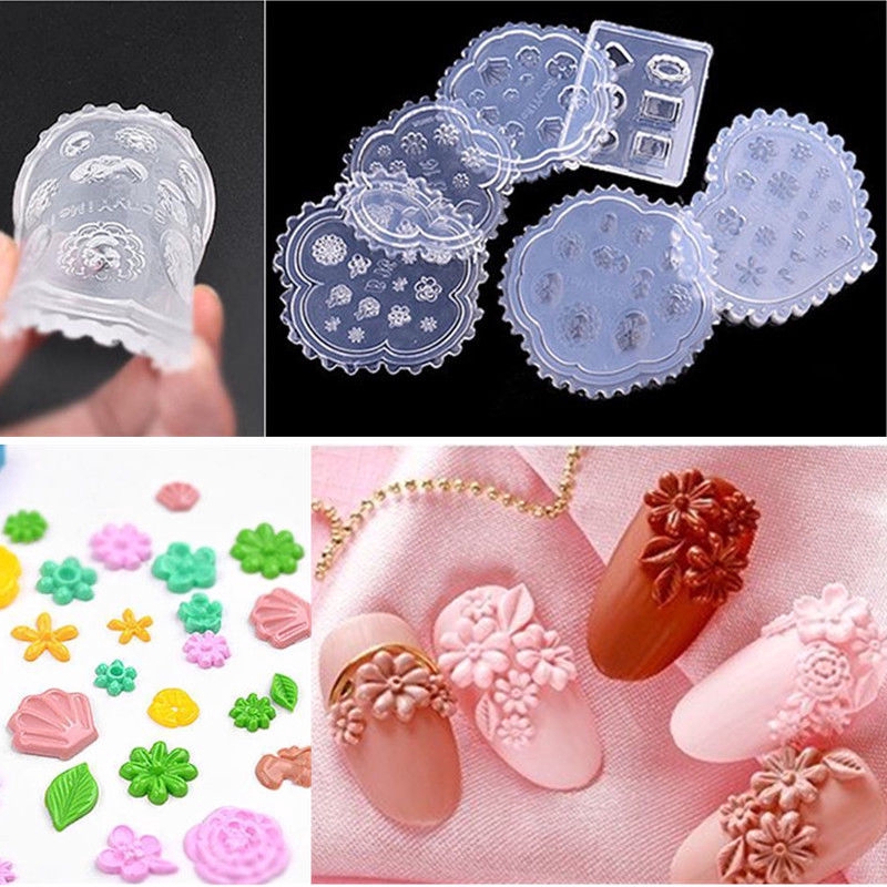 Cetakan Resin Epoksi UV Bentuk Bunga 3D Bahan Silikon Untuk Dekorasi Nail Art