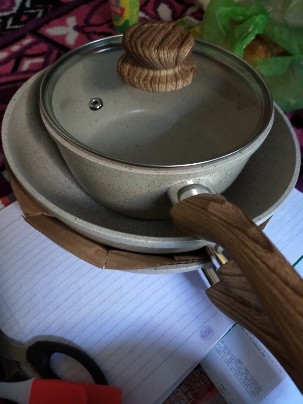 Gohappy Panci Swiss Granite Stone Isi 5 Piece | Premium Cookware Set | Ghs05