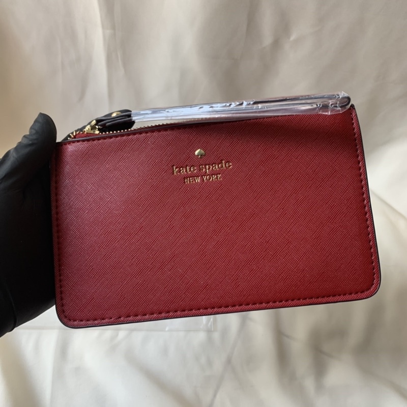 Kate Spade Slim Bee Wristlet / Pouch Maroon