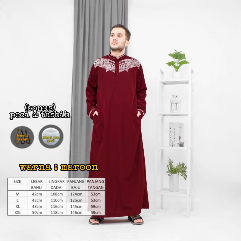 Gamis pria bordir/Jubah pria bordir terbaru