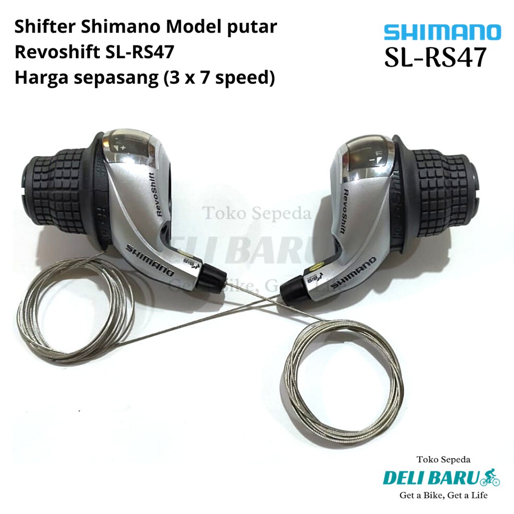 Shimano Shifter 3 x 7 Revoshift Operan gigi model putar sepeda federal MTB