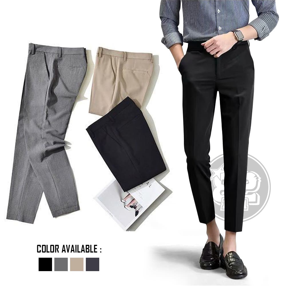 N82 - Ankle Pants Pria Celana Angkle Pants Panjang Clana Formal Kerja Kantor Premium Hitam