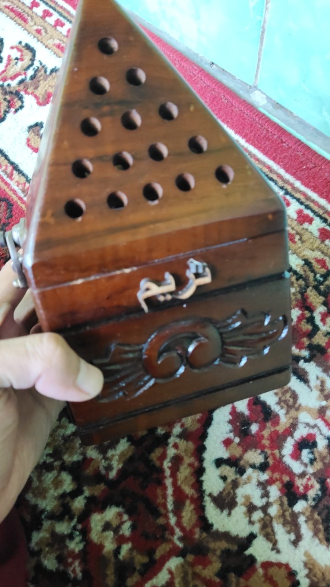 Mabkhara Tempat Bakaran Dupa Bukhoor Kerucut Kayu Jati