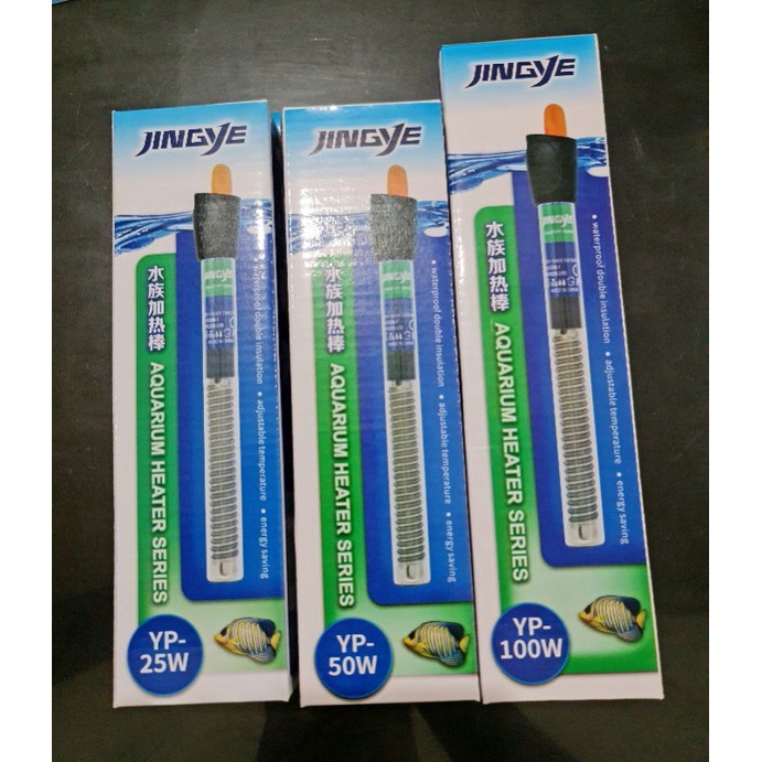 heater jingye pemanas air aquarium 25 watt , 50 watt , 100 watt