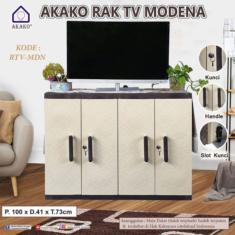 AKAKO - Lemari Rak TV Plastik Modena, Lemari Pakaian Plastik, Lemari Baju Plastik, Lemari Buffet, Ra