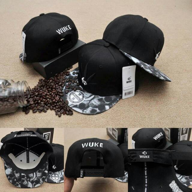 Topi Original Import Wuke Skull Embroidery - Snapback Wuke