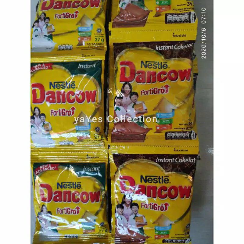 COD Dancow fortigrow vanilla dan coklat kemasan sachet susu dancow