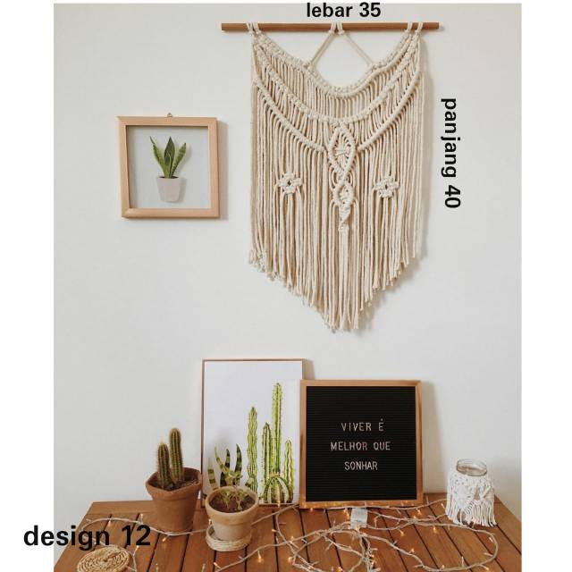 Hiasan dinding rajut tali macrame