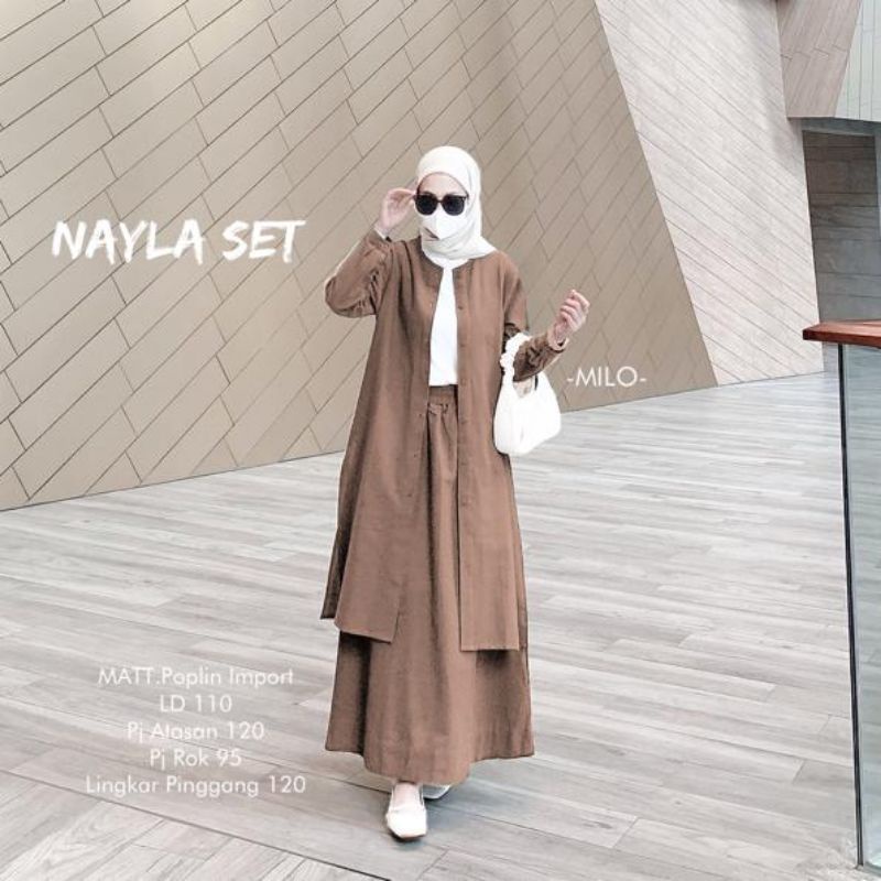 NAYLA SET SETELAN ROK WANITA TERBARU BAHAN KATUN