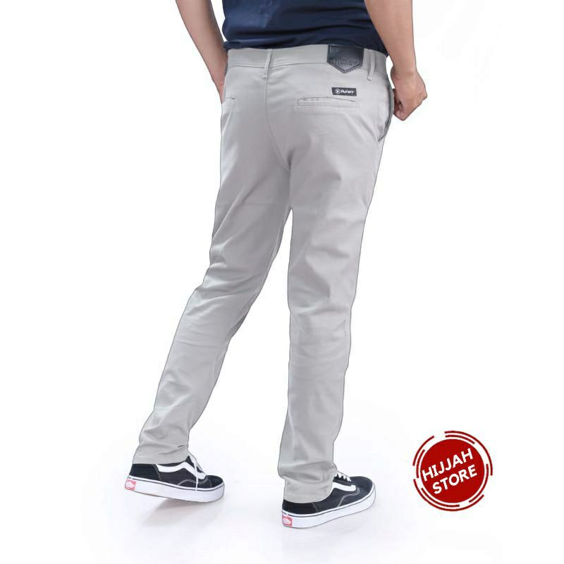 CELANA CHINO Panjang pria Slimfit KERJAHARIAN Santai Casual Formal Hitam Abu Cream Mocca Size 27-38