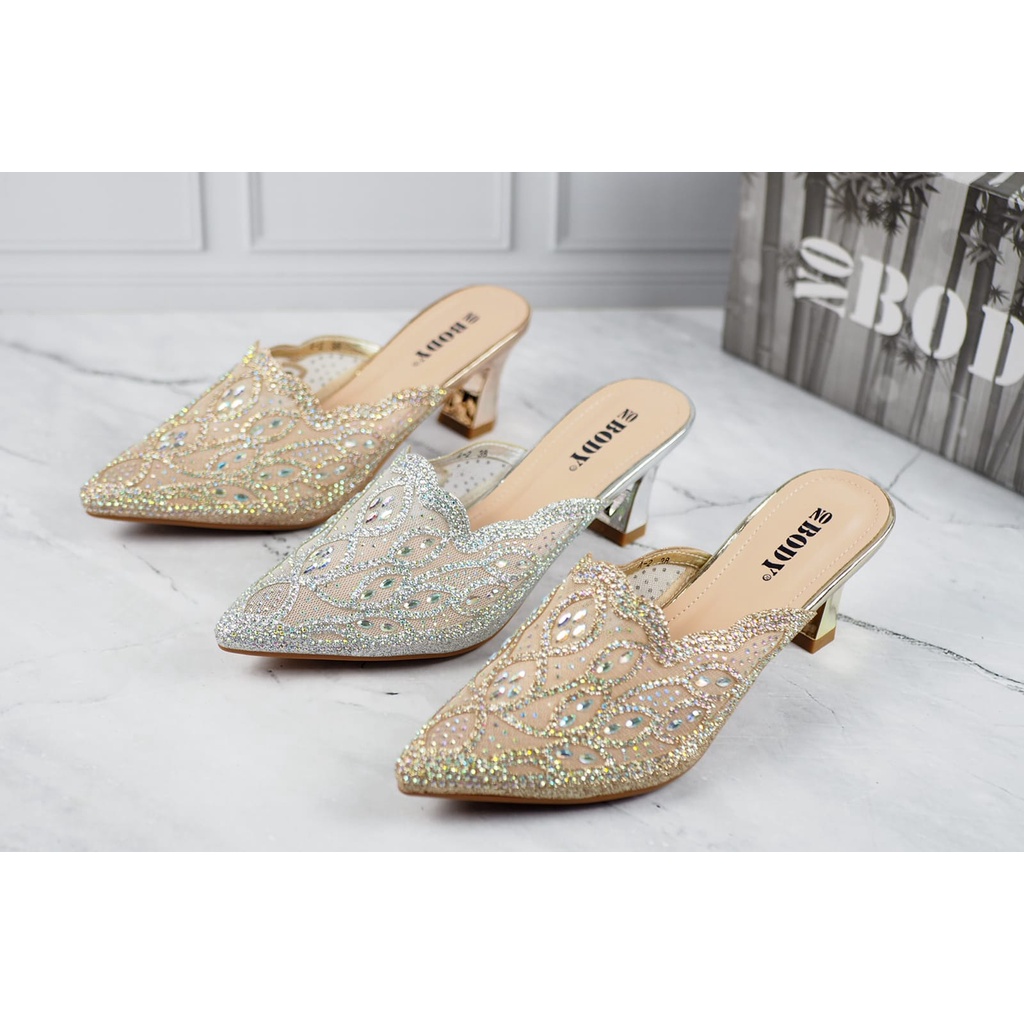 SANDAL HEELS PESTA WANITA NOBODY A-2 TERBARU BISA COD