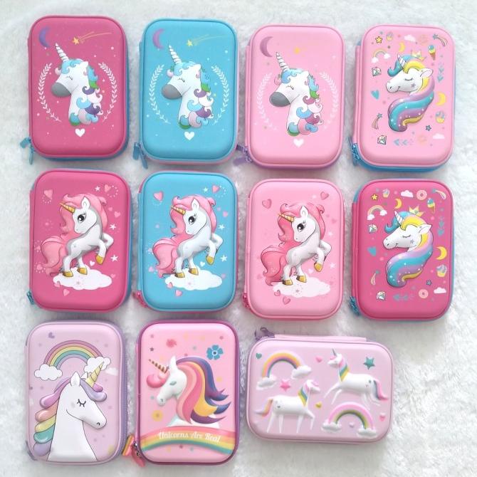 

FREE ONGKIR Kotak pensil unicorn hardtop 3D
