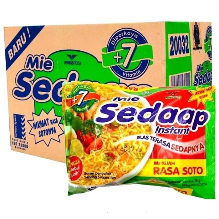 Sedaap Mie Instant Rasa Soto 75 Gr (1 Dus isi 40 Pcs)