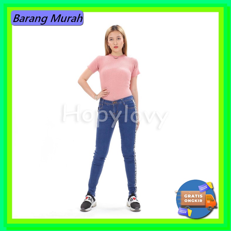 Celana Jins Cewek Kekinian Ukuran Jeans Levis Import Distro Ye737 RU418 Bjd - Celana Panjang Jeans