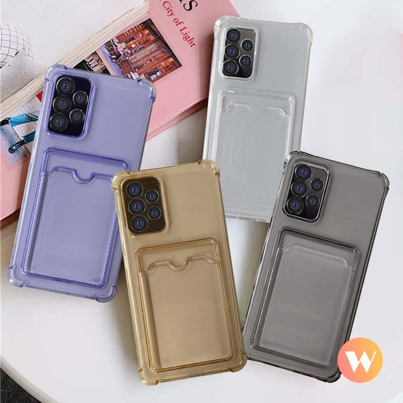 Casing Soft Case TPU Transparan + Dompet Kartu Untuk Oppo A54 A5S A12 A16 A74 A15 A15S A35 A3S A12E A7 A11K