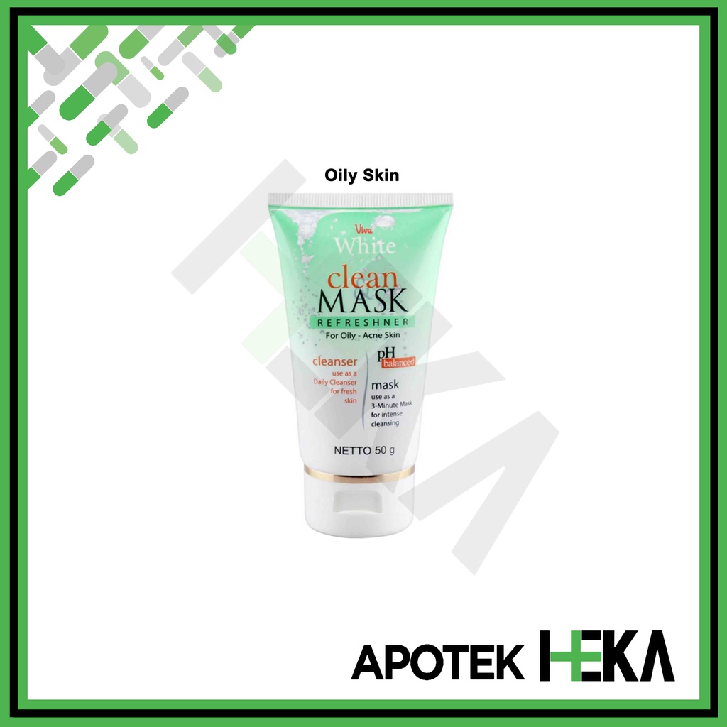 Viva White Clean &amp; Mask 50 g - Face Wash dan Masker 2in1 (SEMARANG)