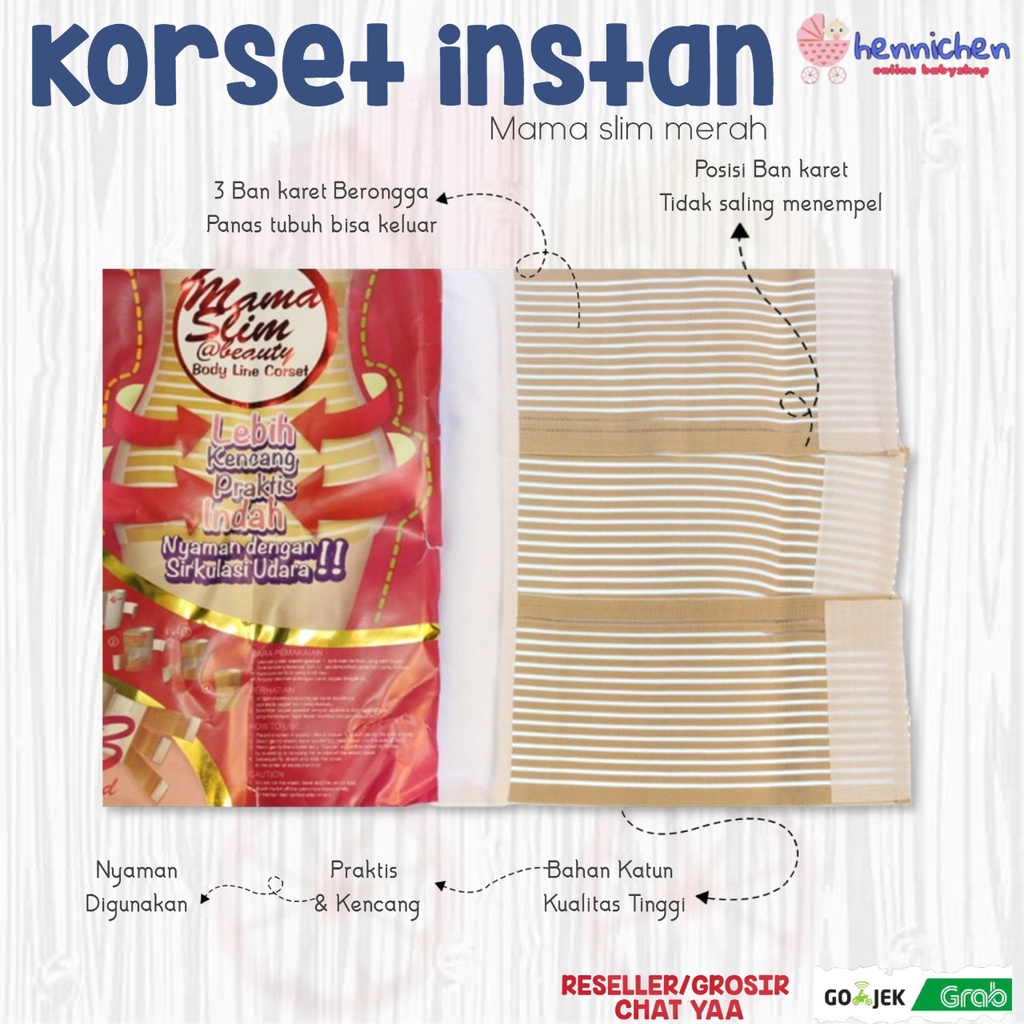 GURITA Korset Instan Mama Slim Merah ( Korset Perekat Velcro ) SUPER