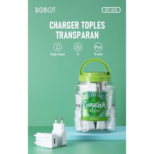 Robot Charger RT-K10 Single Output 1A - Garansi Resmi 1 Tahun