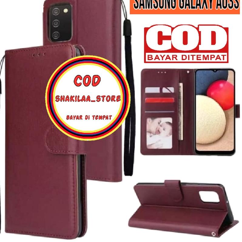 CASE FLIP CASE KULIT FOR SAMSUNG GALAXY A03s - CASING DOMPET - FLIP COVER LEATHER- SARUNG HP "USD. 1