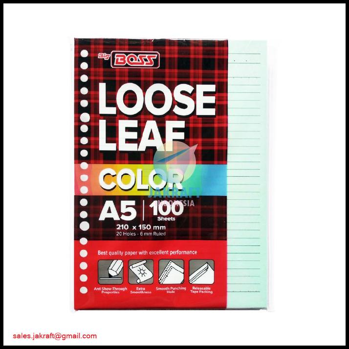 

Kertas Binder Note Loose Leaf A5 Isi 100 Warna Biru Pastel 20 Lubang