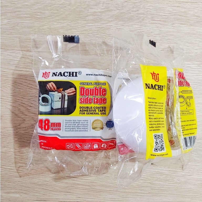 

(PCS) Double Sided Tape Perekat 2 Sisi Nachi 48 mm x 10 yard / Double Tape Nachi