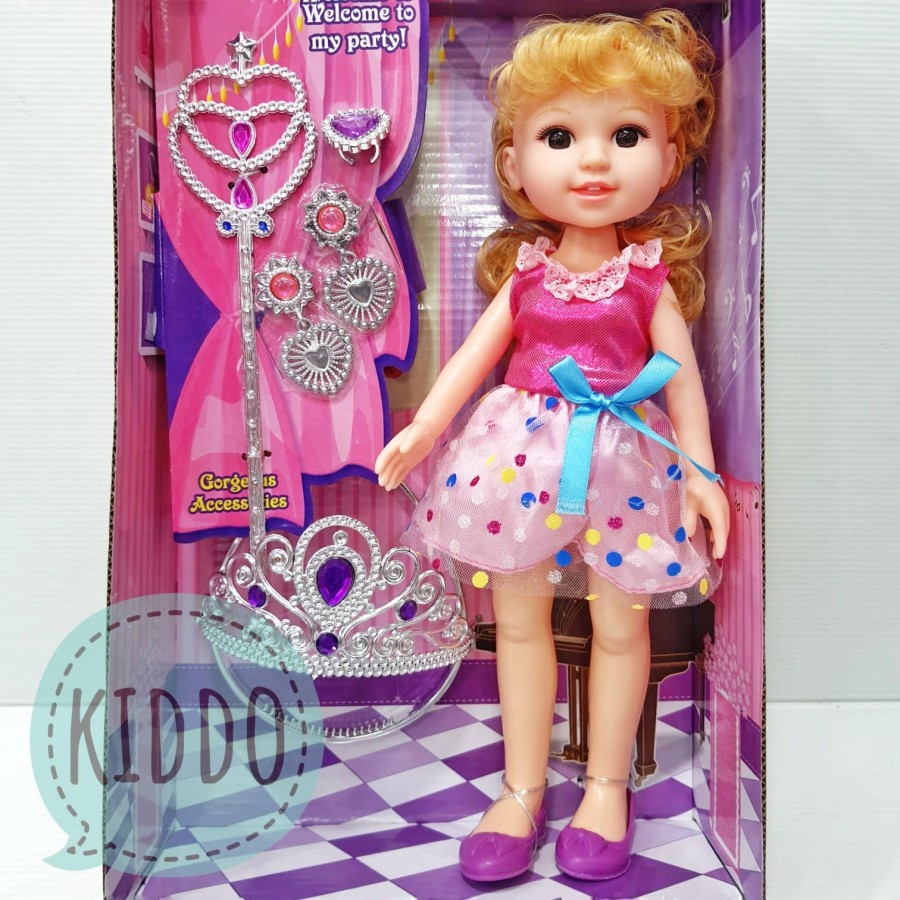 Mainan boneka cantik tongkat peri dan mahkota - Q