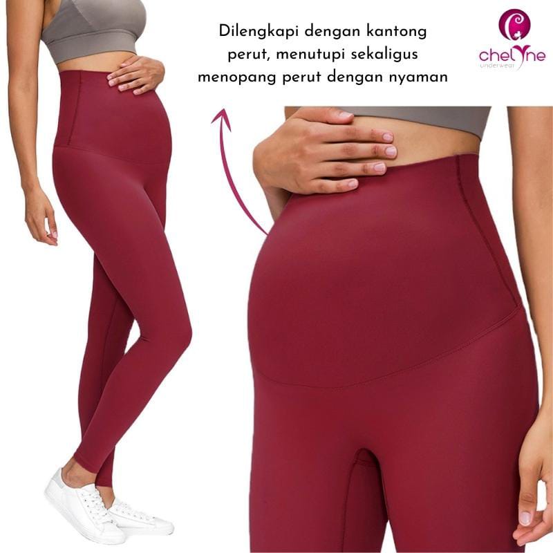 Legging Hamil Panjang Highwaist H6858 Maternity Legging By Chelyne