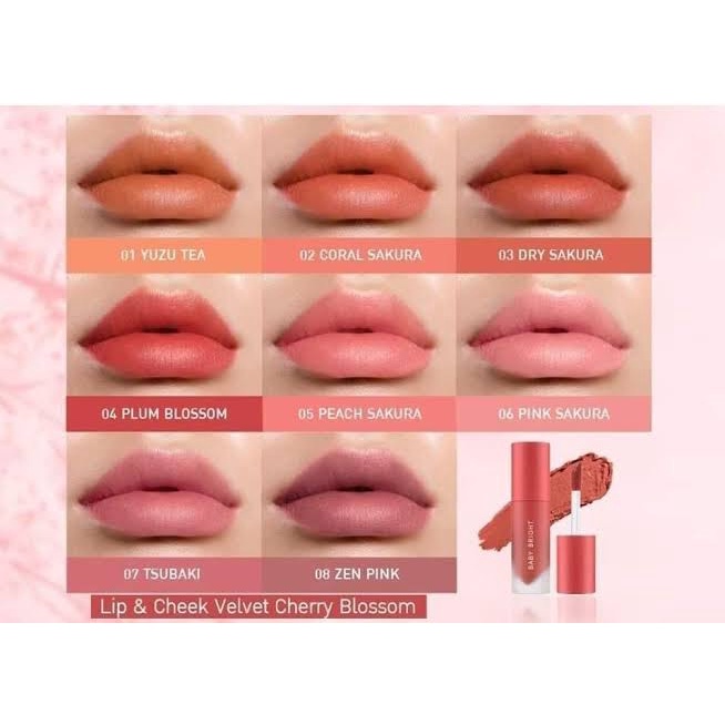 BABY BRIGHT LIP VELVET / LIP &amp; CHEEK VELVET CHERRY BLOSSOM / LIPSTIK / MAKE UP / KOSMETIK / BIBIR