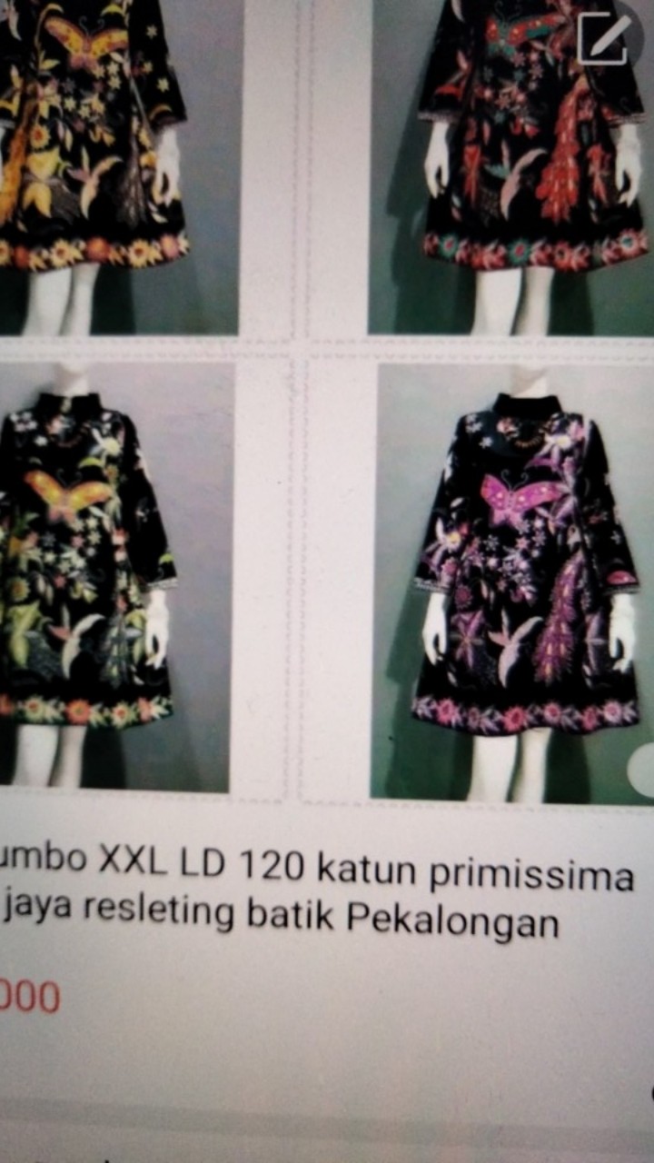 Tunik Jumbo Xl Ld 105 Katun Primissima Unggul Jaya Resleting Batik Pekalongan