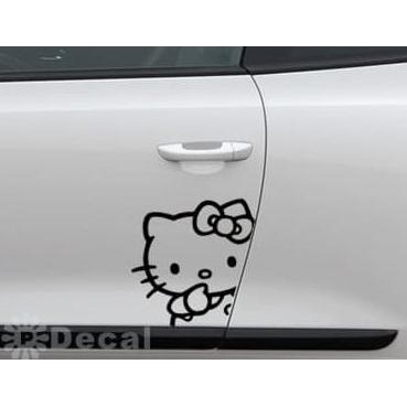 Termurah Stiker Body Mobil Hello Kitty Intip Lucu Peeping Decal