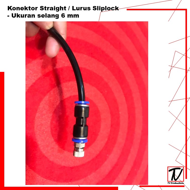 Konektor Straight / Lurus Sliplock - Ukuran selang 6 mm