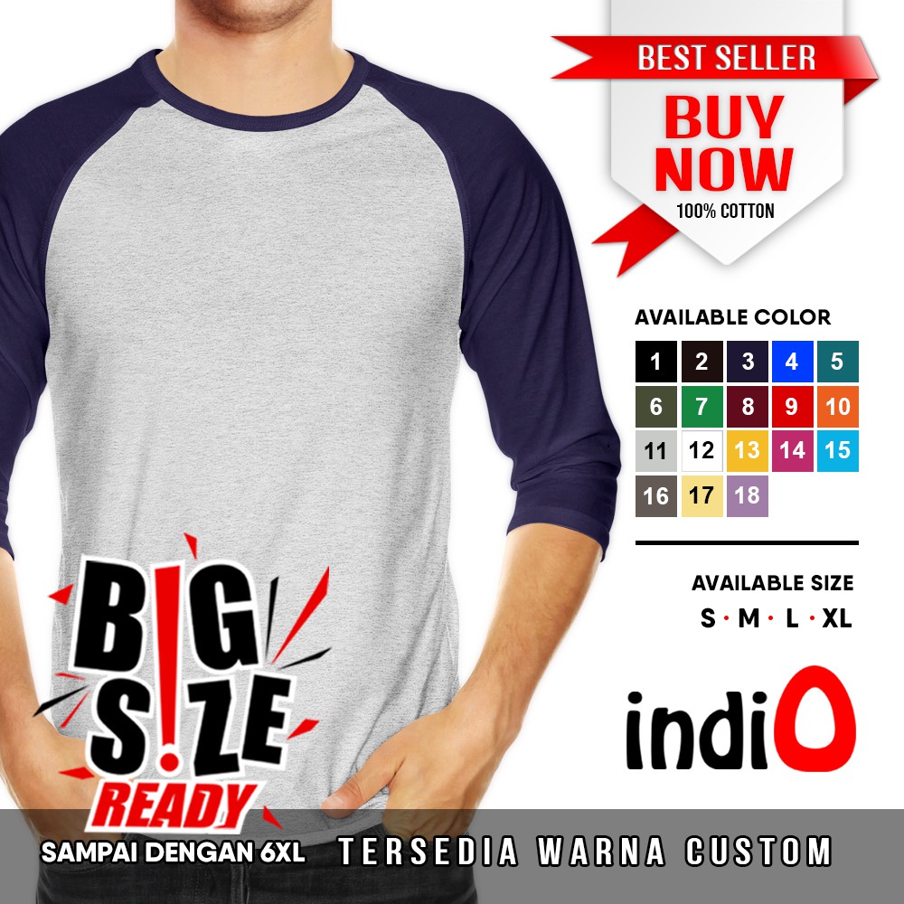 Kaos Raglan Polos Warna Navy