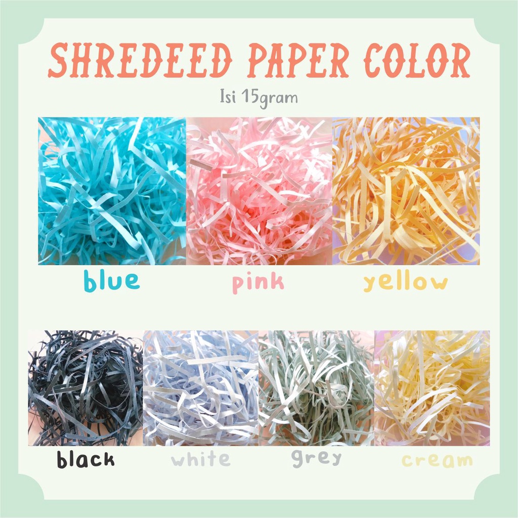 

PAPERDESIGN.INDO - Shredder Paper Warna Warni | Isian Hampers Parcel | Kertas Cacah | Kertas Serut | Potongan Kertas | Gift Box Filler