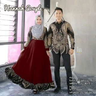 BATIK COUPLE GAMIS HANNAH BROKAT TILLE