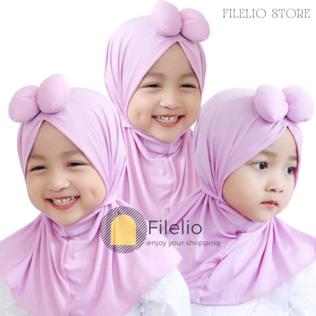 TERMURAH Kerudung Anak Perempan Minie Polos Umur 1-3 Tahun Khimar Anak Kecil Lucu Murah Premium