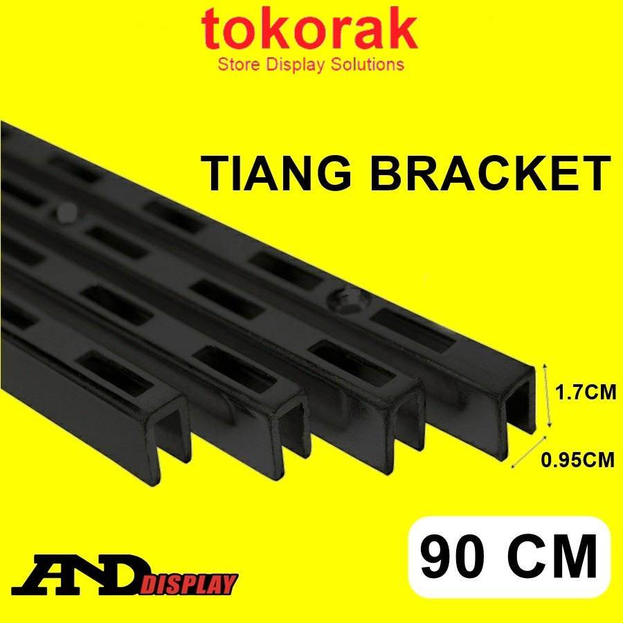 TIANG BRACKET HITAM 90CM BRAKET PENYANGGA RAK DISPLAY ANDDISPLAY