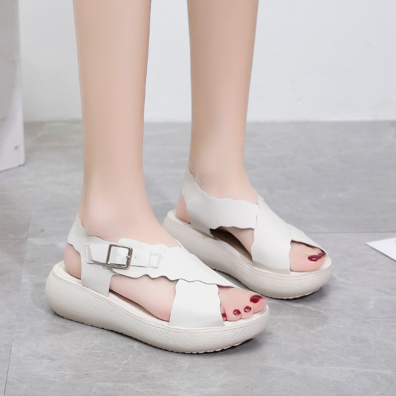 RYX - Wavy Gesper Sepatu Wedges Wanita Fashion Casual - Import Ori