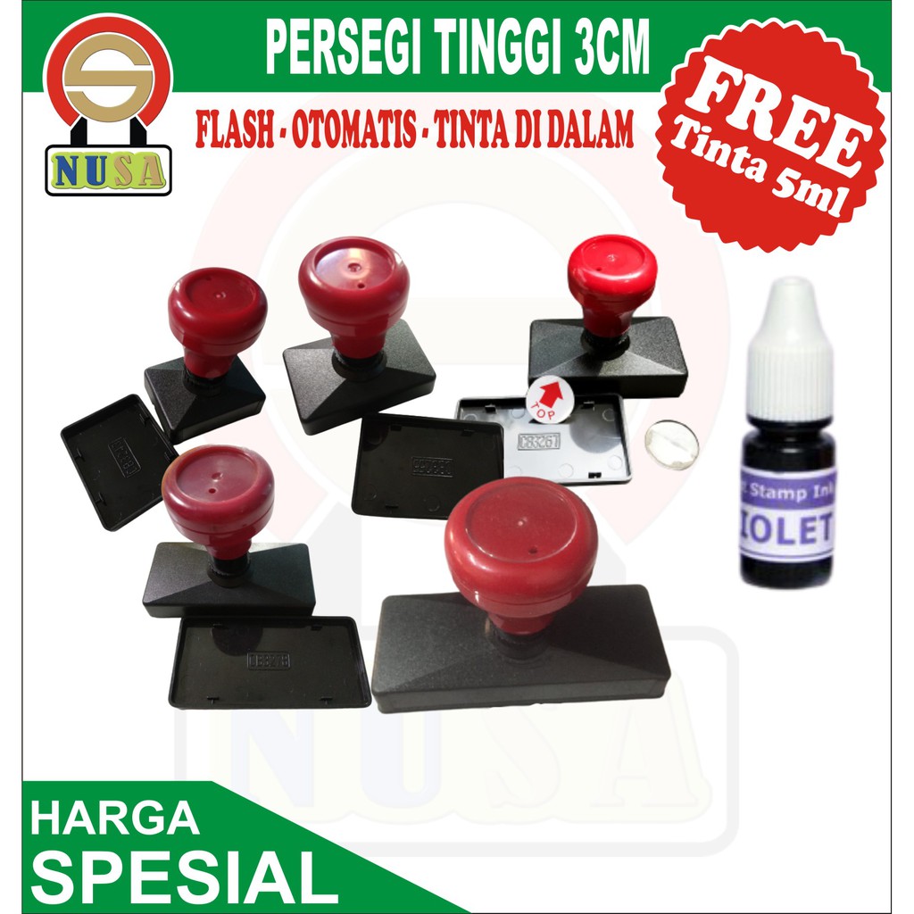 

STEMPEL OTOMATIS PERSEGI PANJANG TINGGI 3CM BONUS TINTA