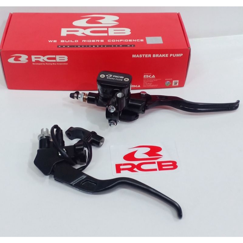 1SET PAKETAN MASTER REM RCB/RACING BOY KANAN KOTAK E3 12,7MM + KIRI RCB KOPLING/REM UNIVERSAL BEAT MIO SCOOPY RX-KING NINJA TIGER GL CB MEGAPRO VIXION SATRIA FU KLX 150 VARIO 125/VARIO 150/LEXI/AEROX/SCOOPY-Sepaket