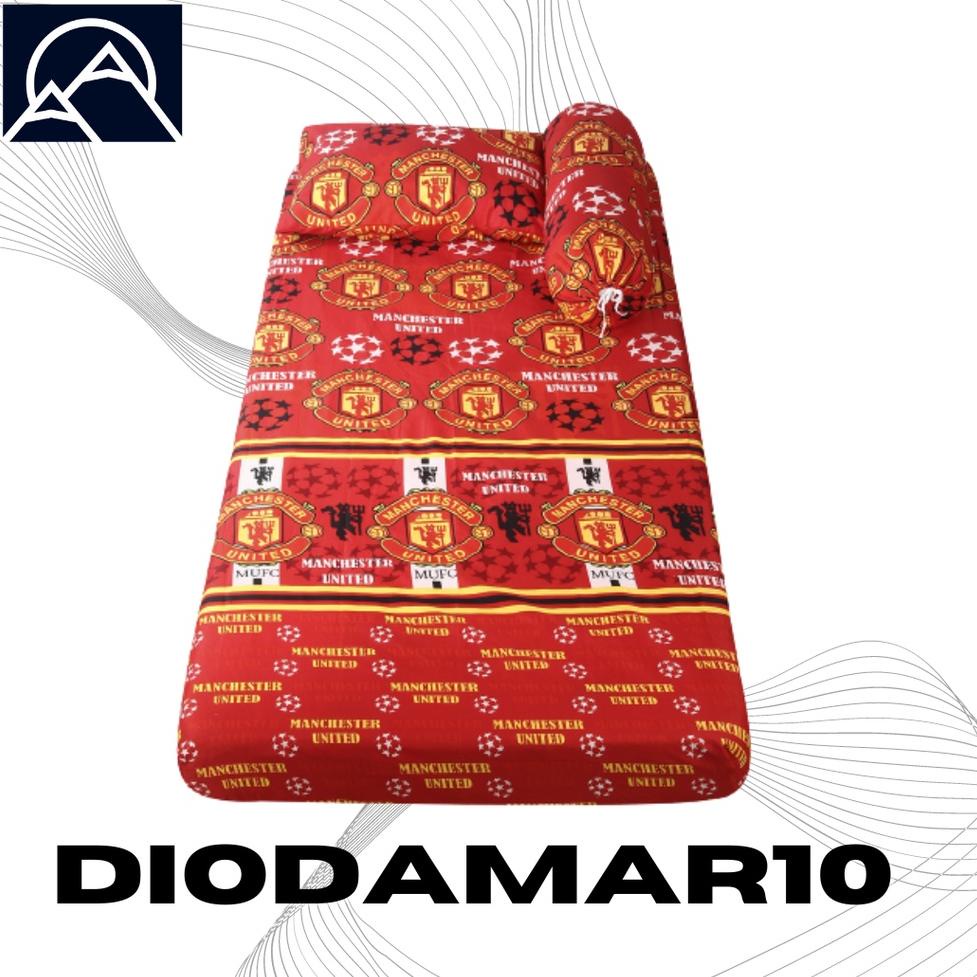ツ Sprei Seprai Motif Club Sepak Bola Manchester United MU Barca Barcelona Chelsea Real Madrid No. 1 