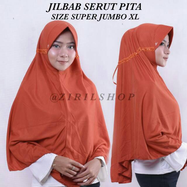 SUPER JUMBO jilbab  SERUT  PITA ZIRIL bhn KAOS  hijab sekolah 