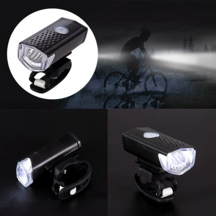 [BISA COD] Lampu Depan Sepeda LED 300LM Battery Charge  Bicycle LED USB Waterproof  Anti Air Original Box lengkap