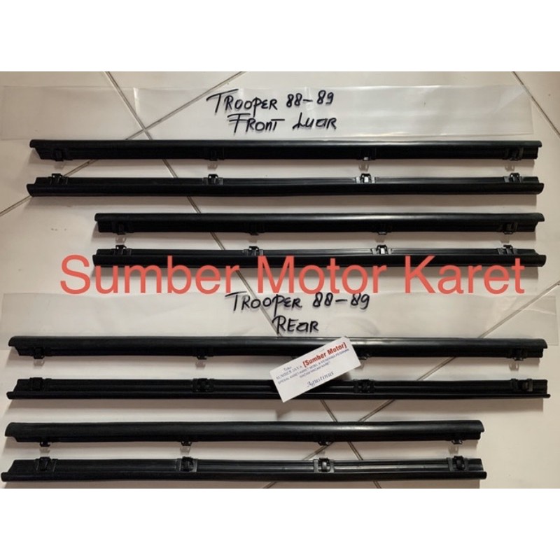 Karet Pelipit Kaca Chevrolet Trooper Tahun 1988-1994 (5 Pintu) Luar Dalam