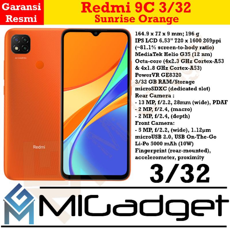 Redmi 9C 9 C 3/32 Garansi Resmi