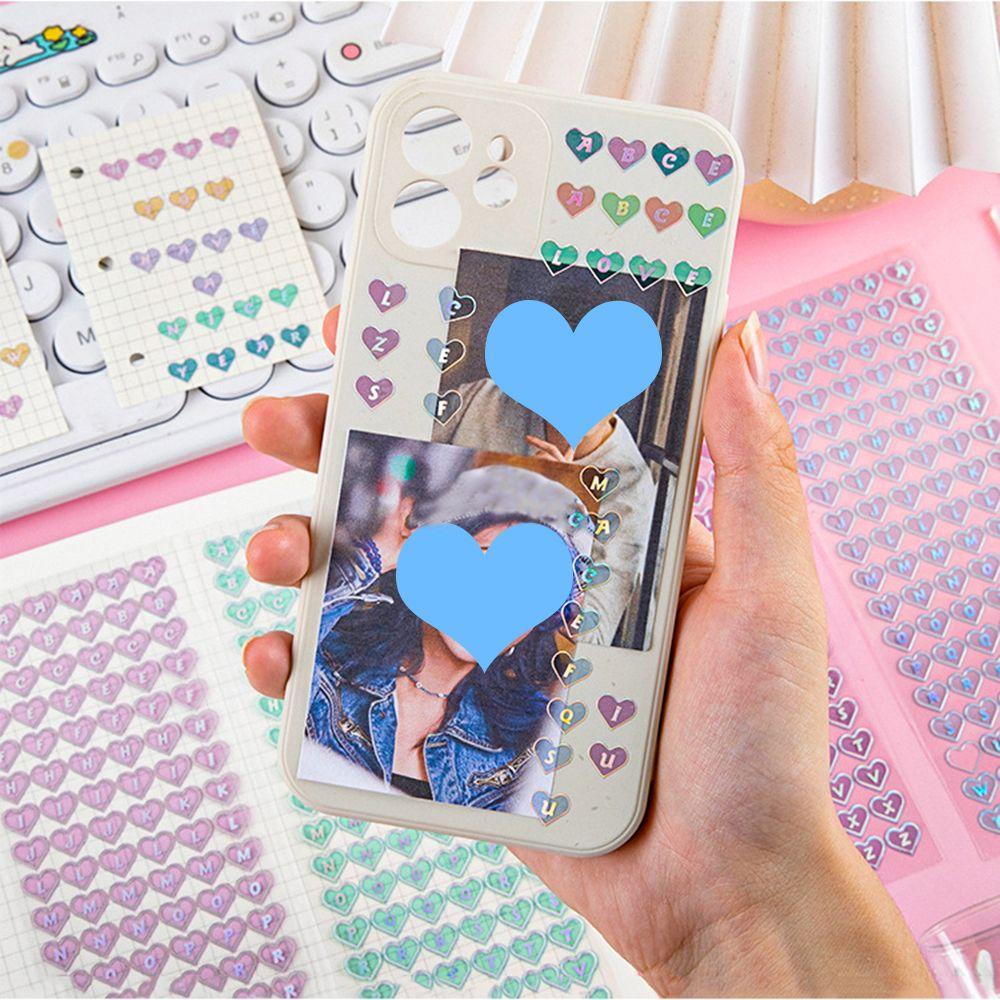 R-bunga Stiker Self Adhesive Scrapbook DIY Laser Huruf Alfabet Simbol