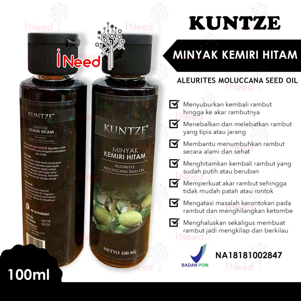 (INEED) KUNTZE Minyak Kemiri Hitam BPOM