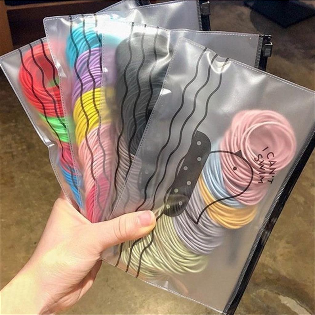 OTS 545 - ikat rambut karet polos warna-warni dewasa import ala korea free ziplock lucu