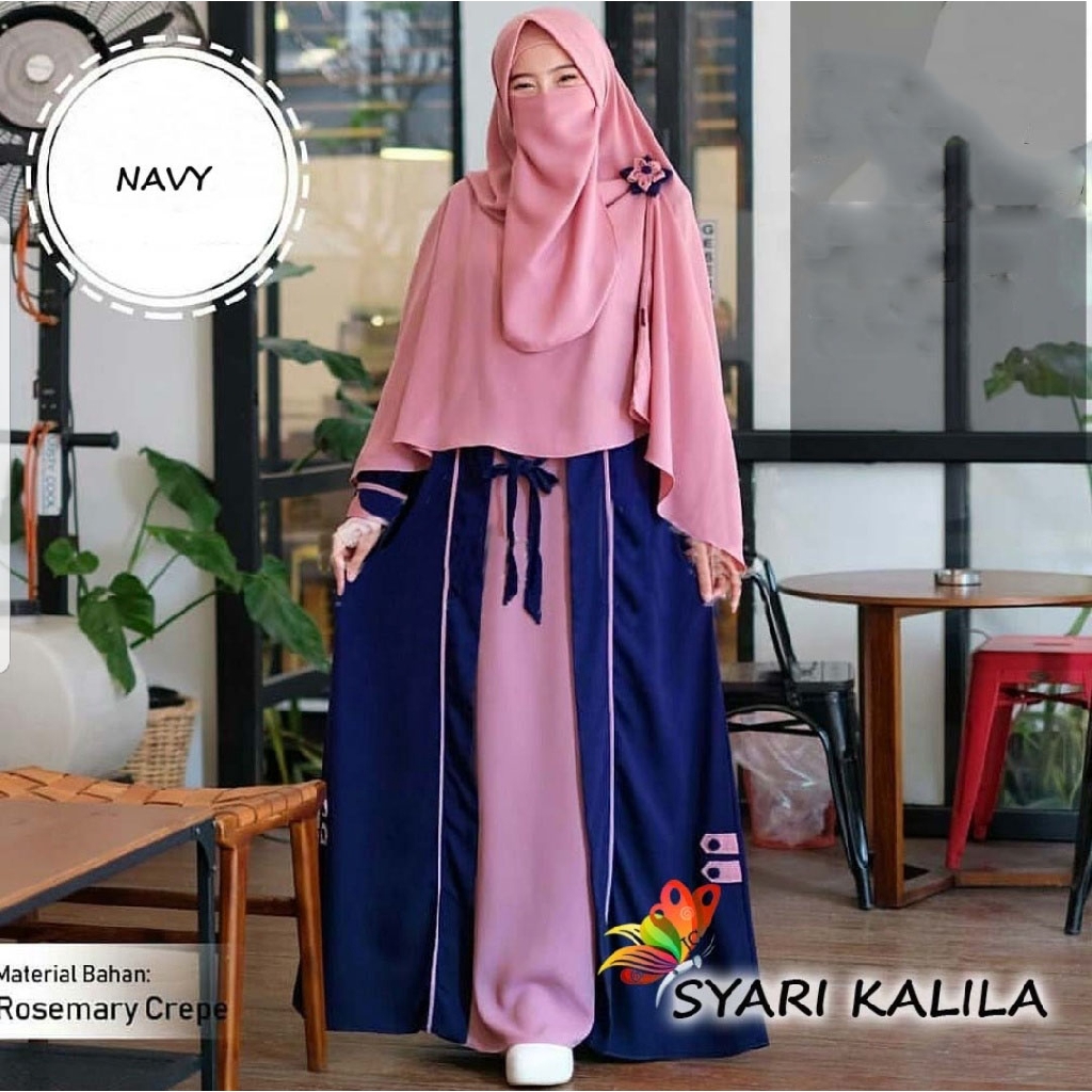 BAJU GAMIS SYAR'I MUSLIM + CADAR TERLARIS KALILA SYARI